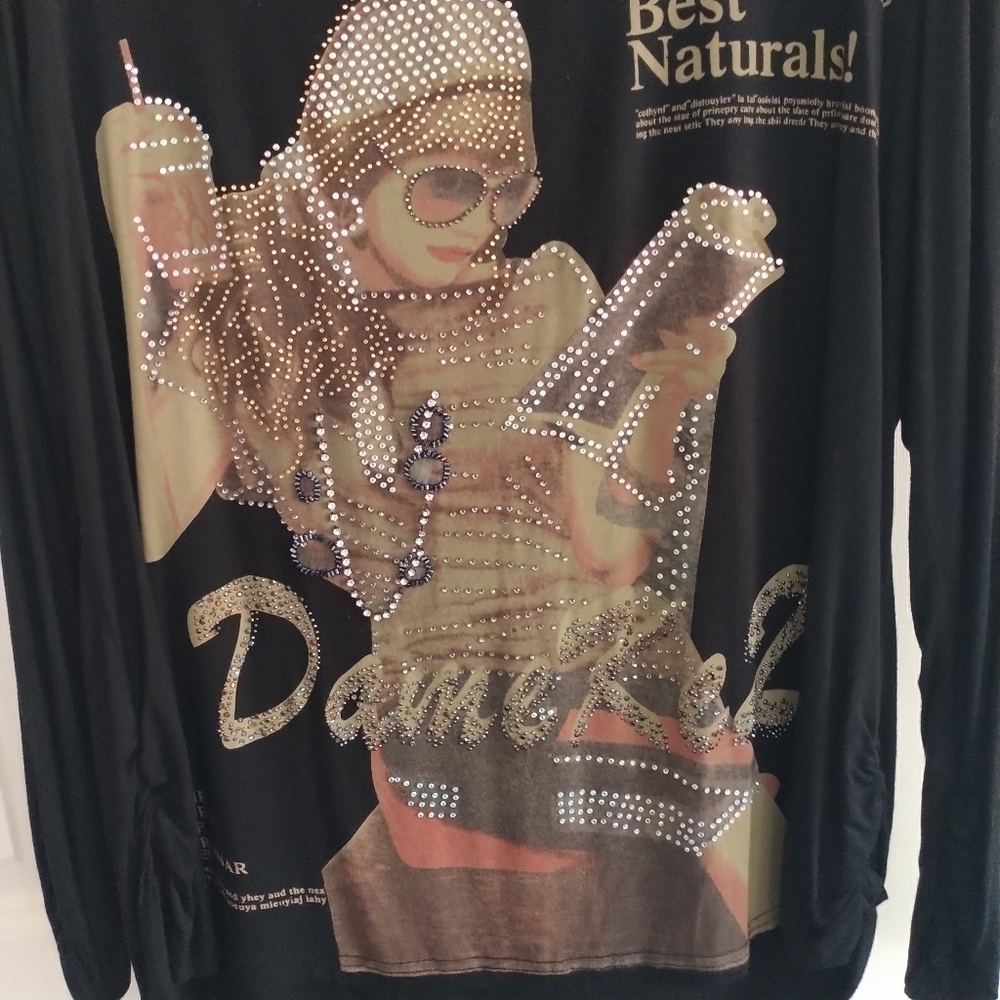 CHAGALL Vintage Bedazzled Top XL The Scene of the Ordinaries - Picture 5 of 12